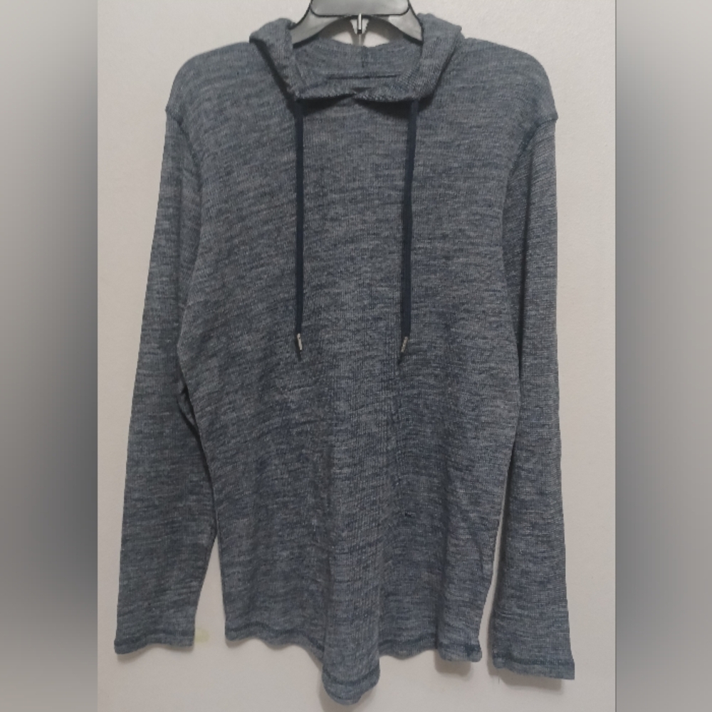 Modern Culture Lightweight Drawstring Hoodie Pullover Gray Black Size Large